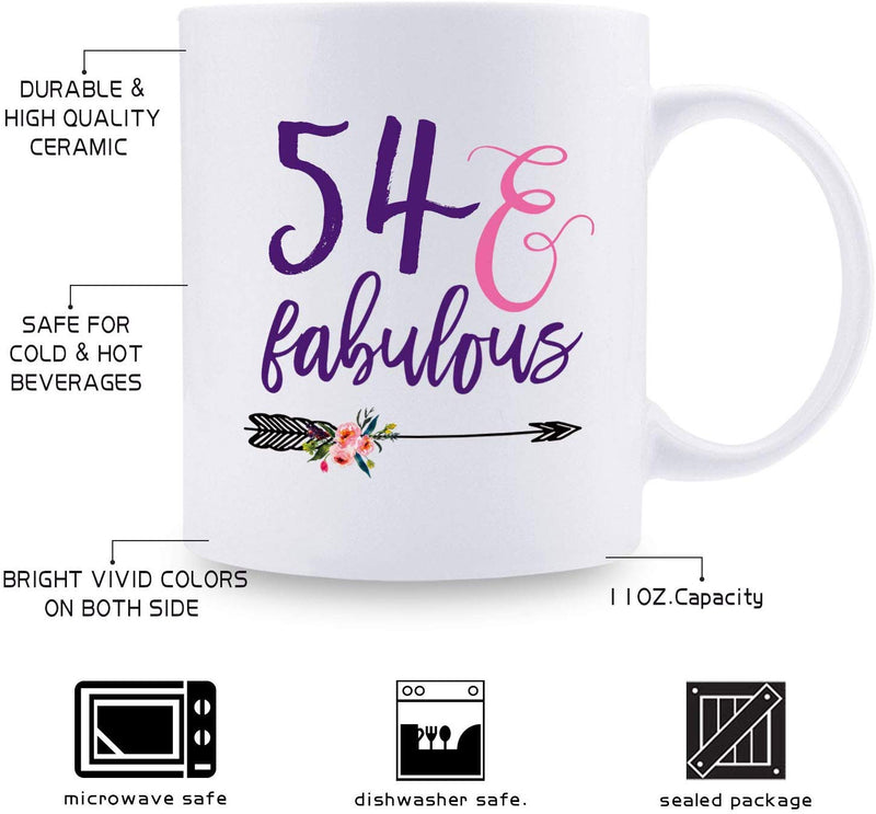 54th Birthday Gifts for Women - 1965 Birthday Gifts for Women, 54 Years Old Birthday Gifts Coffee Mug for Mom, Wife, Friend, Sister, Her, Colleague, Coworker - 11oz