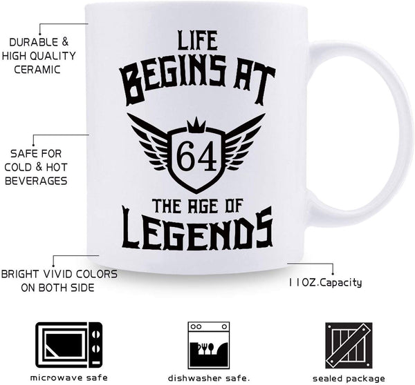 64th Birthday Gifts for Women - 1955 Birthday Gifts for Women, 64 Years Old Birthday Gifts Coffee Mug for Mom, Wife, Friend, Sister, Her, Colleague, Coworker - 11oz