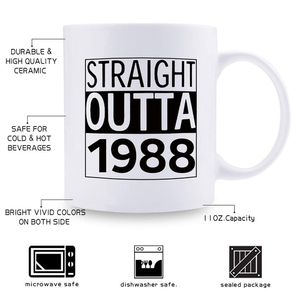 31st Birthday Gifts for Men - 1988 Birthday Gifts for Men, 31 Years Old Birthday Gifts Coffee Mug for Dad, Husband, Friend, Brother, Him, Colleague, Coworker - 11oz