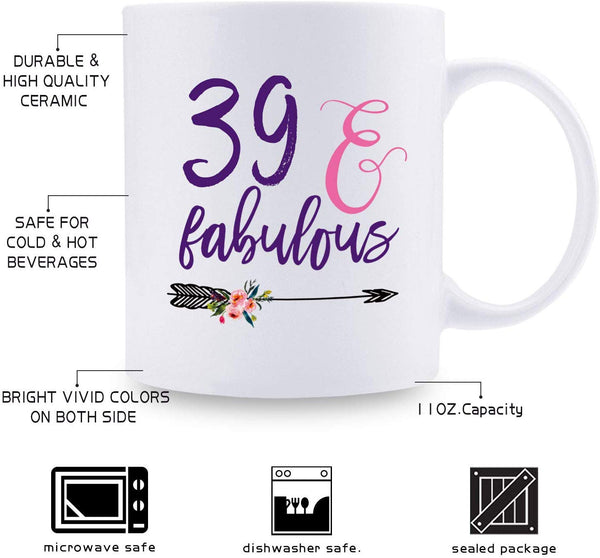 39th Birthday Gifts for Men - 1980 Birthday Gifts for Men, 39 Years Old Birthday Gifts Coffee Mug for Dad, Husband, Friend, Brother, Him, Colleague, Coworker - 11oz