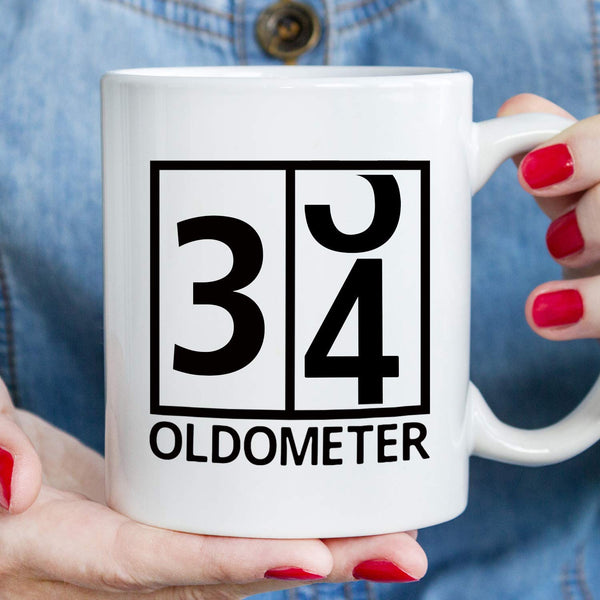 34th Birthday Gifts for Women - 1985 Birthday Gifts for Women, 34 Years Old Birthday Gifts Coffee Mug for Mom, Wife, Friend, Sister, Her, Colleague, Coworker, Oldometer Mug- 11oz