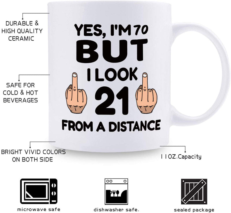 70th Birthday Gifts For Men - 1949 Birthday Gifts for Men, 70 Years Old Birthday Gifts Coffee Mug for Dad, Husband, Friend, Brother, Him, Colleague, Coworker - 11oz