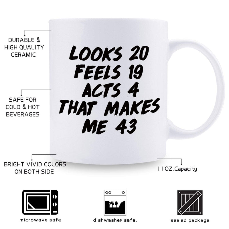 43rd Birthday Gifts for Women - 1976 Birthday Gifts for Women, 43 Years Old Birthday Gifts Coffee Mug for Mom, Wife, Friend, Sister, Her, Colleague, Coworker - 11oz