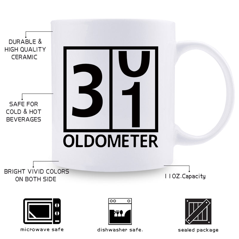 31st Birthday Gifts for Women - 1988 Birthday Gifts for Women, 31 Years Old Birthday Gifts Coffee Mug for Mom, Wife, Friend, Sister, Her, Colleague, Coworker, Oldometer Mug- 11oz