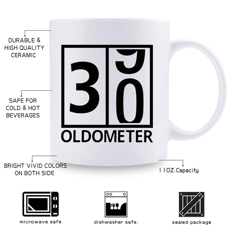 30th Birthday Gifts for Men - 1989 Birthday Gifts for Men, 30 Years Old Birthday Gifts Coffee Mug for Dad, Husband, Friend, Brother, Him, Colleague, Coworker, Oldometer Mug - 11oz