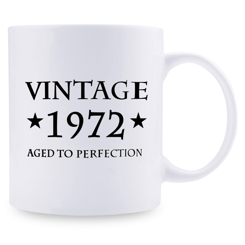 47th Birthday Gifts for Women - 1972 Birthday Gifts for Women, 47 Years Old Birthday Gifts Coffee Mug for Mom, Wife, Friend, Sister, Her, Colleague, Coworker - 11oz