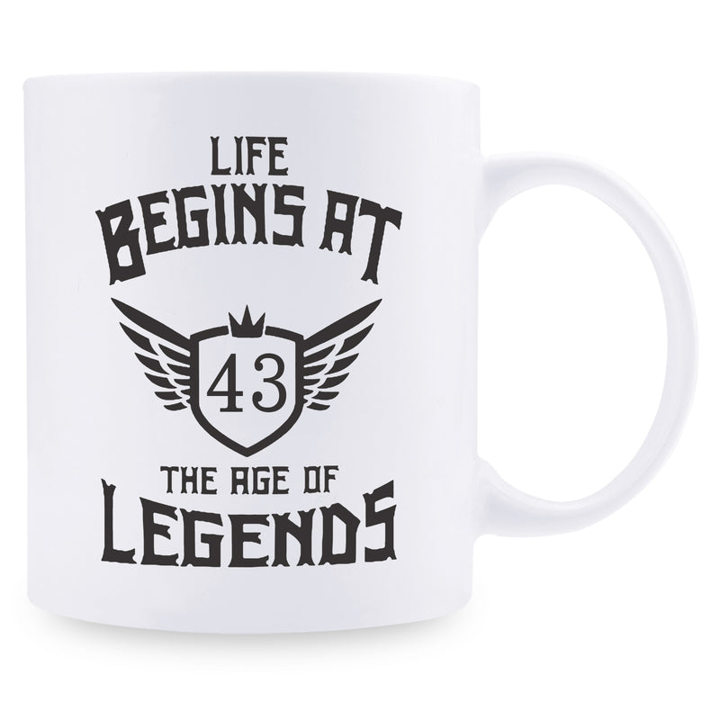 43rd Birthday Gifts for Men - 1976 Birthday Gifts for Men, 43 Years Old Birthday Gifts Coffee Mug for Dad, Husband, Friend, Brother, Him, Colleague, Coworker - 11oz