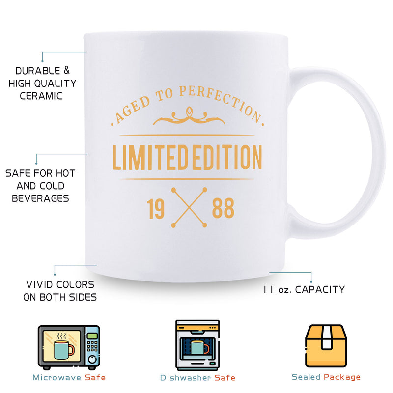 31st Birthday Gifts for Women - 1988 Birthday Gifts for Women, 31 Years Old Birthday Gifts Coffee Mug for Mom, Wife, Friend, Sister, Her, Colleague, Coworker,limited edition mug - 11oz